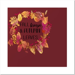 Fall breeze and autumn leaves Posters and Art